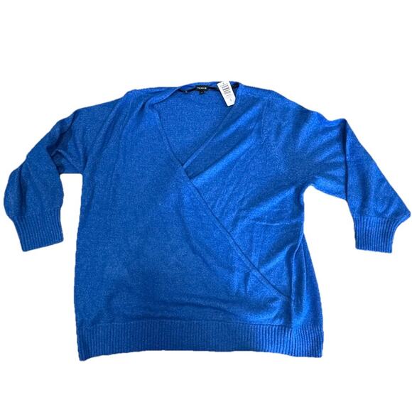 Torrid Vegan Cashmere Surplice Sweater Skydiver Blue V-Neck Size 4X 4 26 NWT - Picture 1 of 5